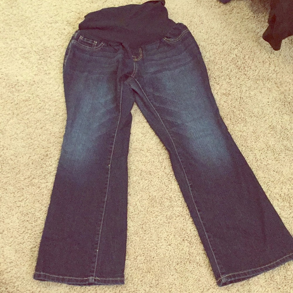 Maternity petite denim jeans